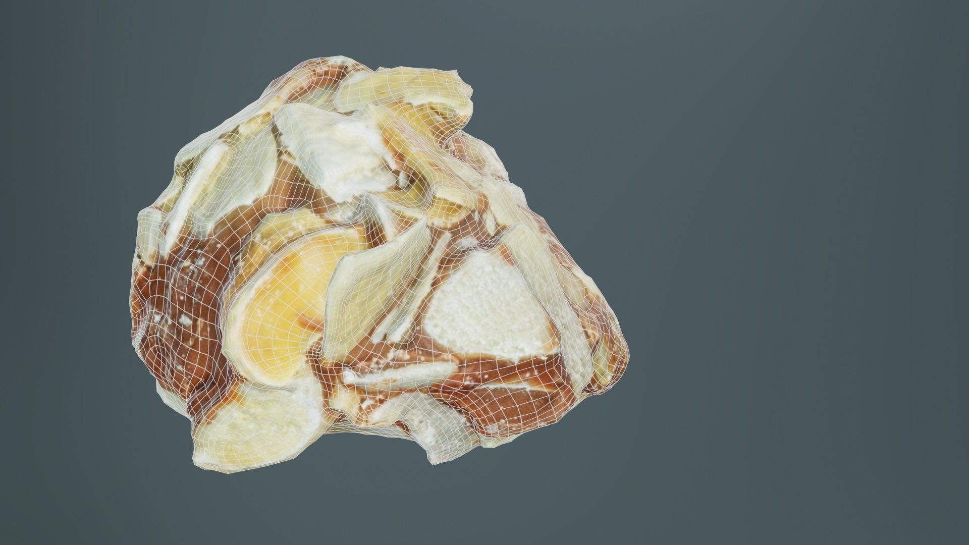 Nut Covered Praline Low-poly 3D model_10