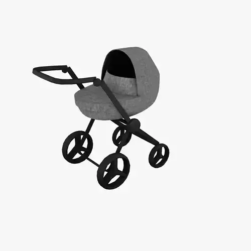 baby stroller Low-poly 3D model