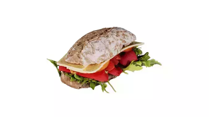 Cheese Sandwich Low-poly 3D model
