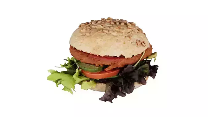 Healthy Burger Low-poly 3D model