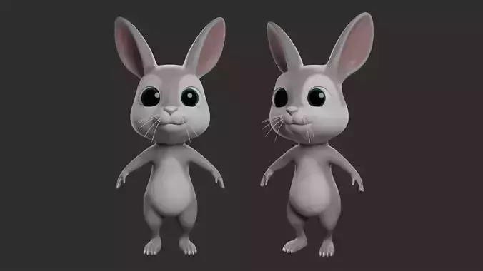 Rabbit II Bunny Cartoon Low-poly 3D model