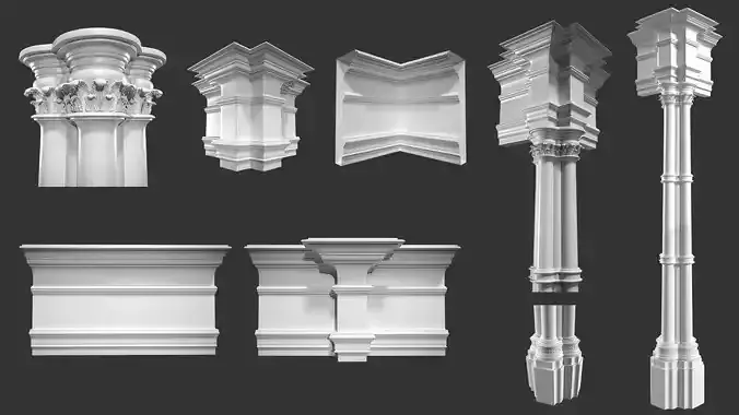 Highpoly Gothic Column - type 4