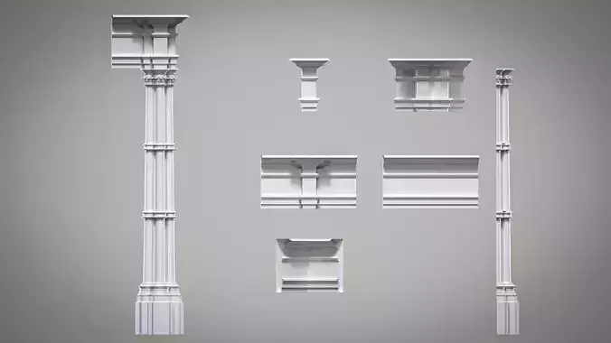 Highpoly Gothic Column - type 4