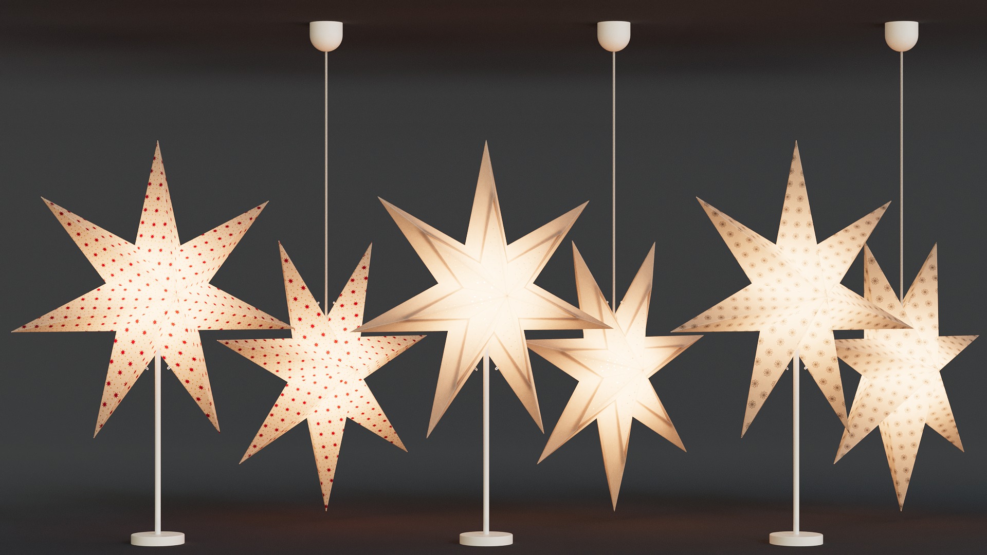 Ikea Strala Paper Star 3D model_3