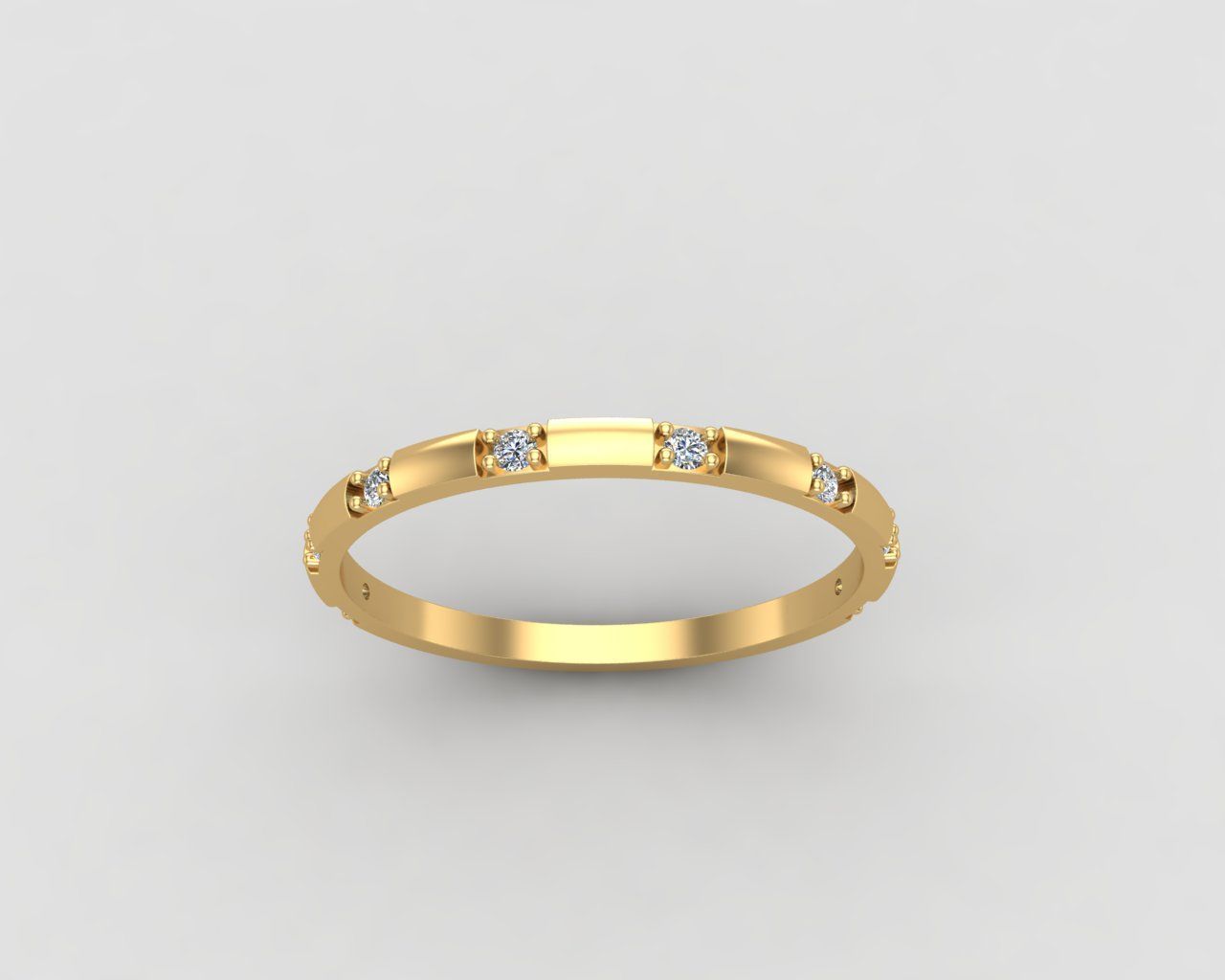 light weight Minimal diamond ring in all sizes 136-MW 3D print model_26