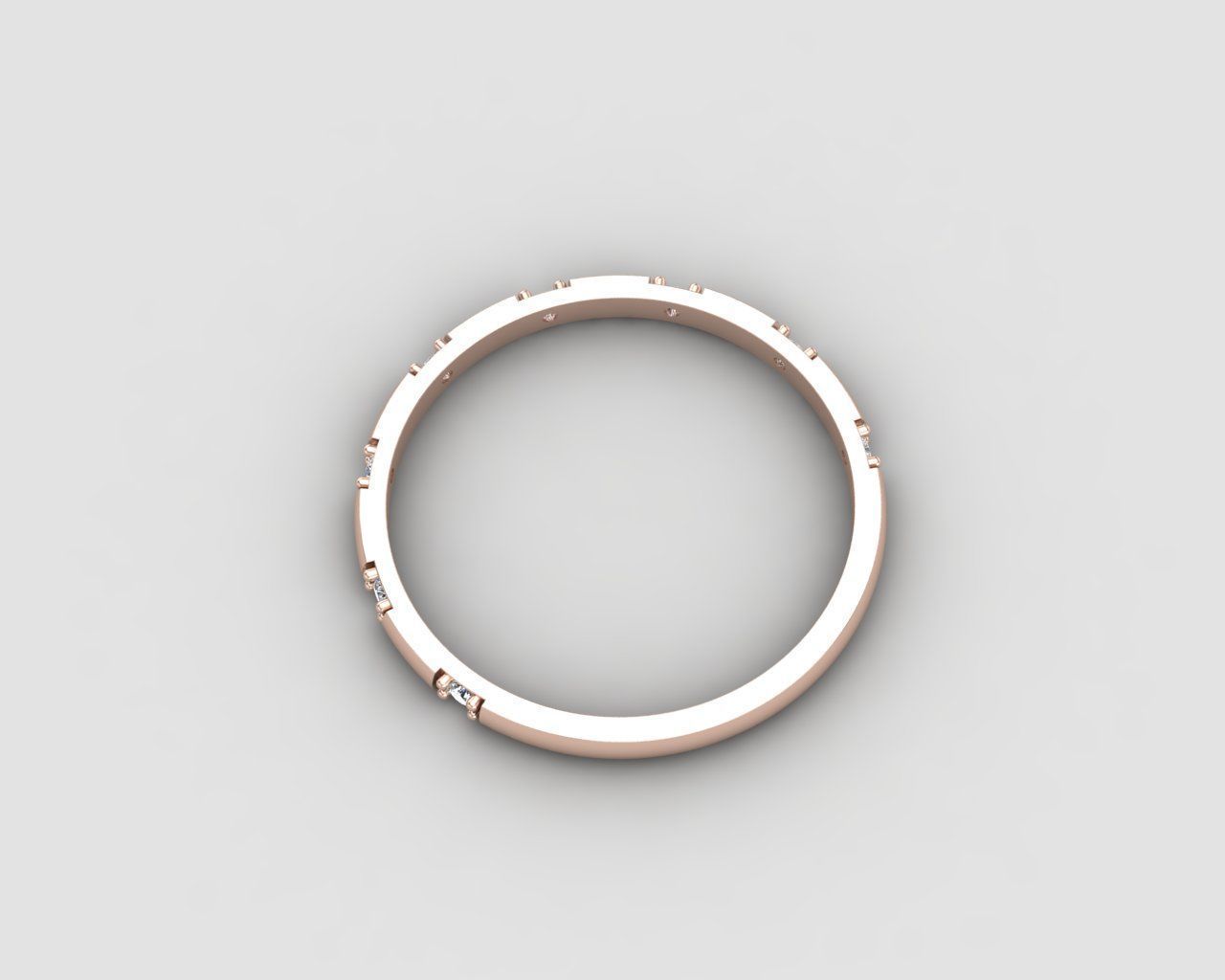 light weight Minimal diamond ring in all sizes 136-MW 3D print model_10