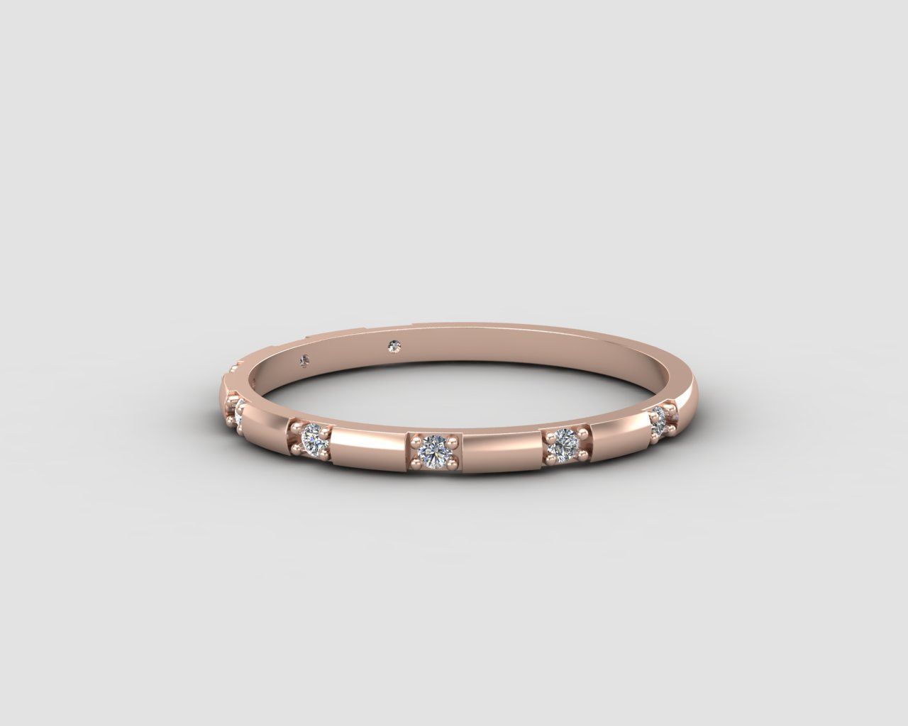light weight Minimal diamond ring in all sizes 136-MW 3D print model_8
