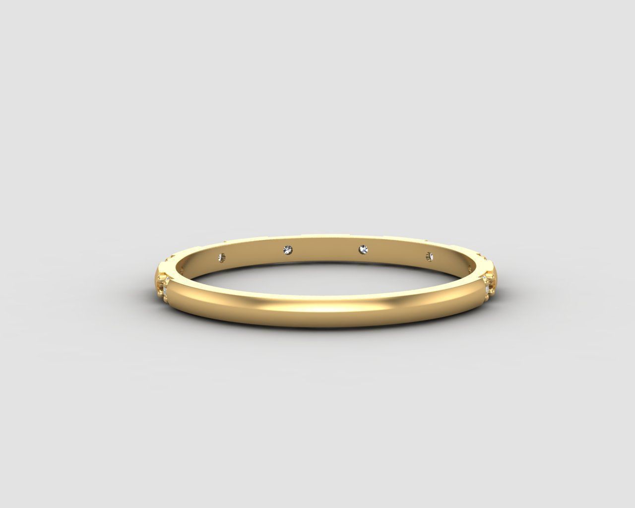light weight Minimal diamond ring in all sizes 136-MW 3D print model_29