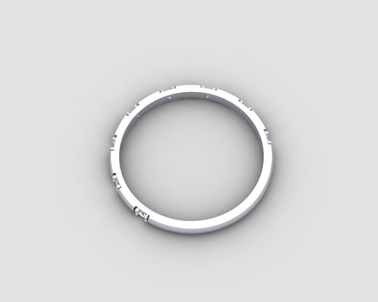 light weight Minimal diamond ring in all sizes 136-MW 3D print model_22