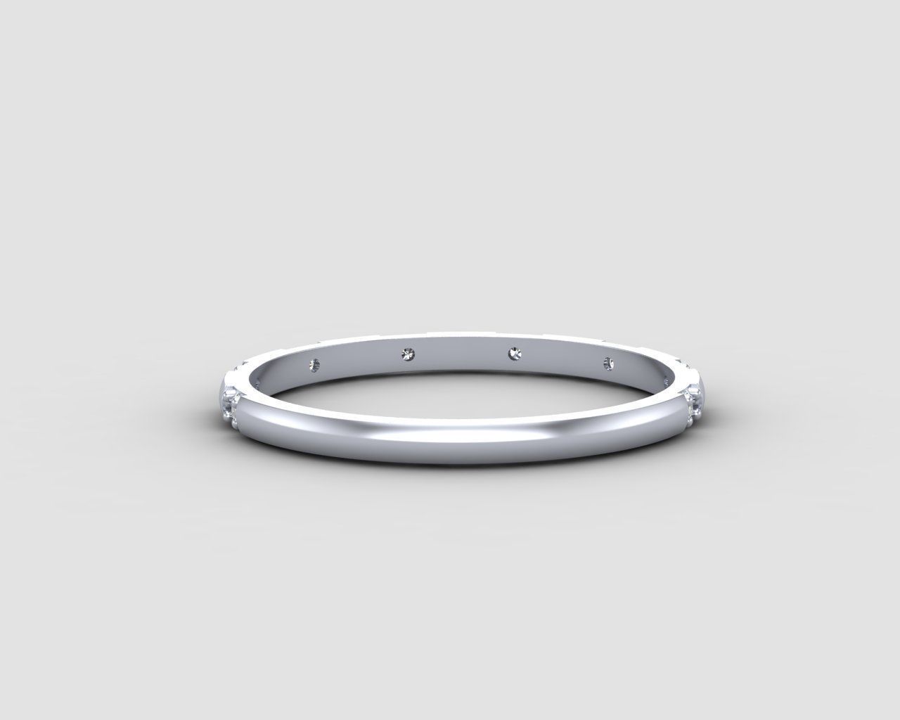 light weight Minimal diamond ring in all sizes 136-MW 3D print model_21