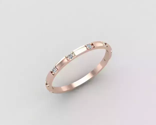 light weight Minimal diamond ring in all sizes 136-MW 3D print model