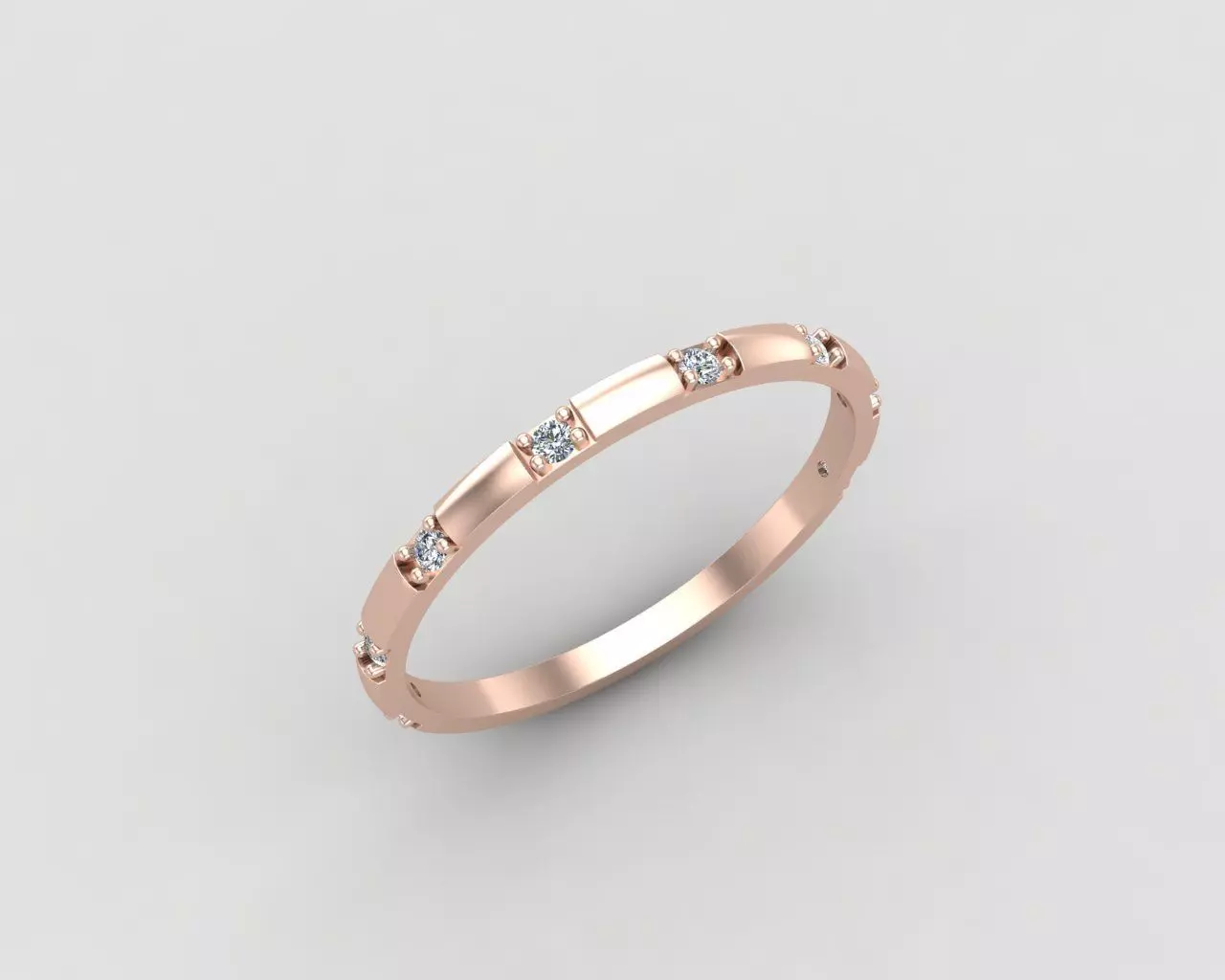 light weight Minimal diamond ring in all sizes 136-MW 3D print model_0