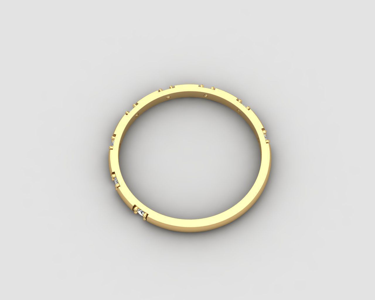 light weight Minimal diamond ring in all sizes 136-MW 3D print model_30