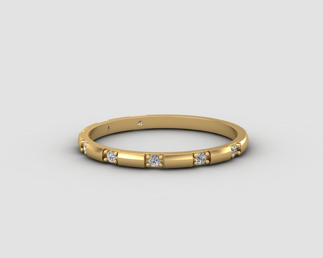 light weight Minimal diamond ring in all sizes 136-MW 3D print model_28