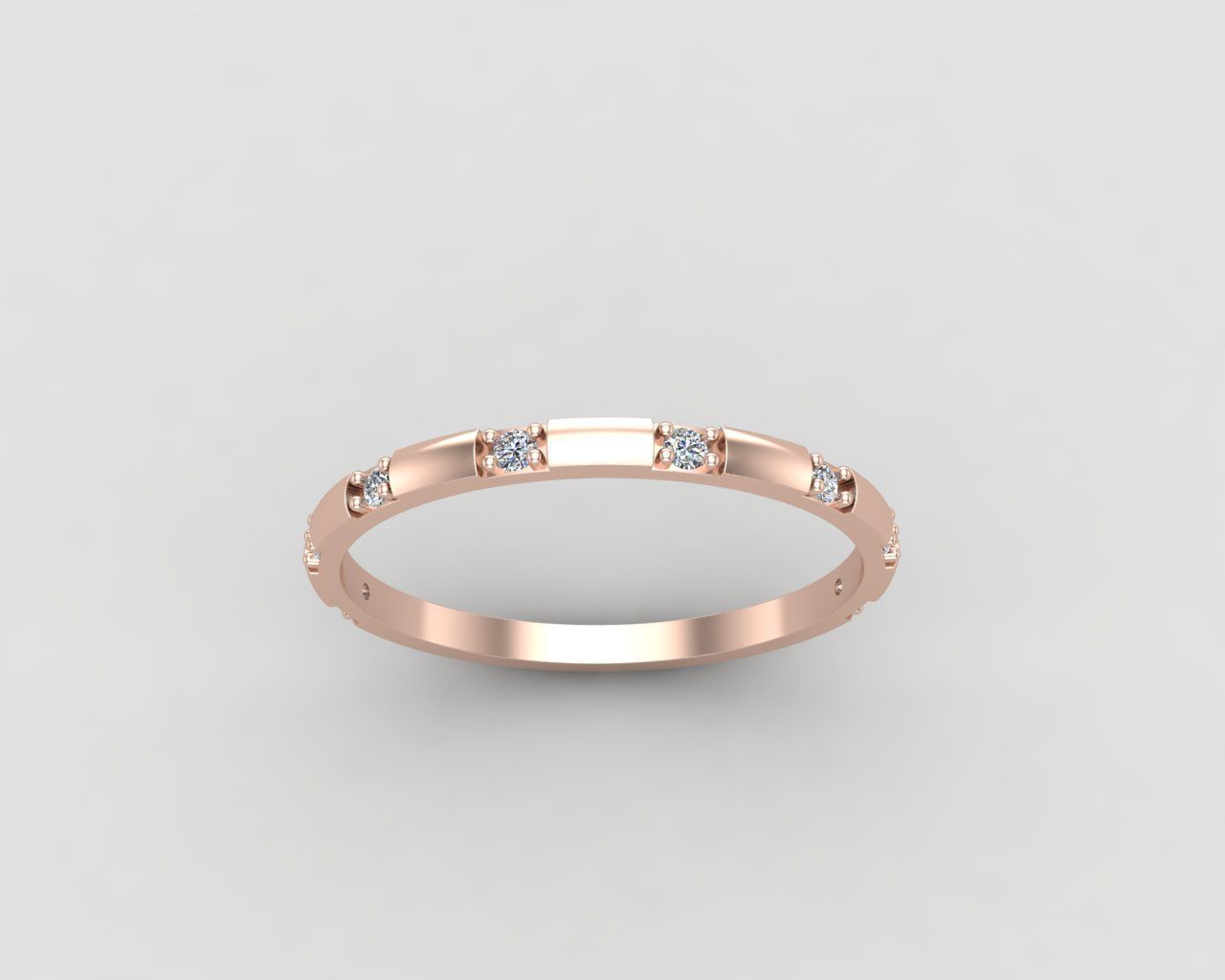 light weight Minimal diamond ring in all sizes 136-MW 3D print model_6