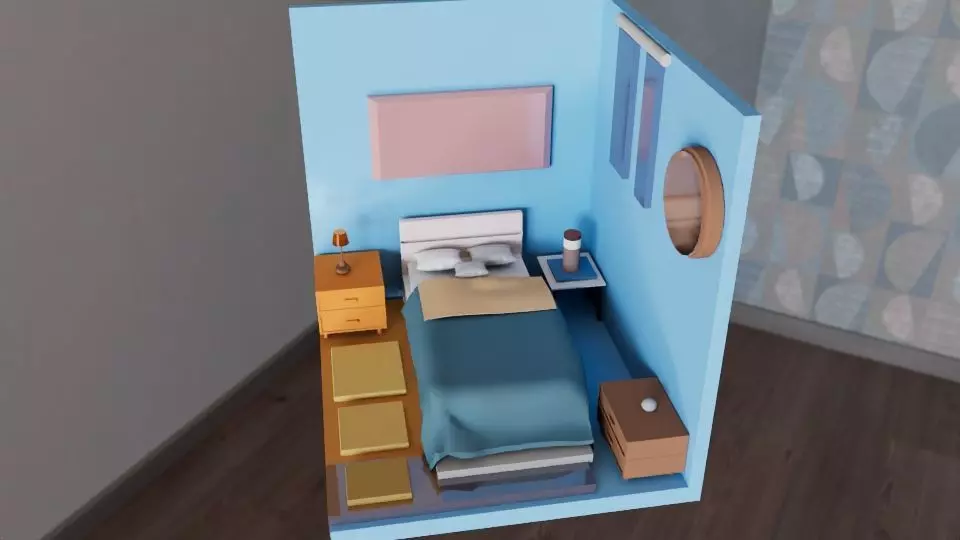 Interior Bed Room 3D Design Free 3D print model
