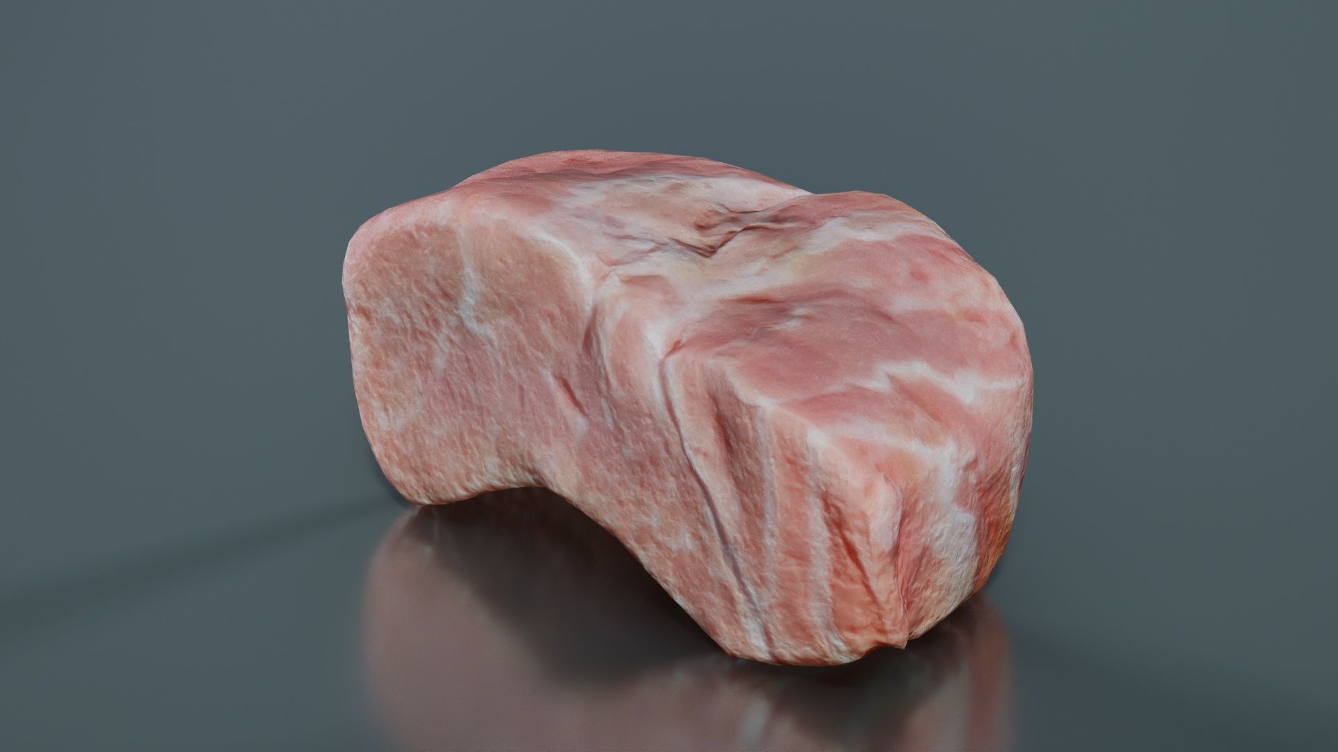 Red Veiny Meat 3 Low-poly 3D model_4
