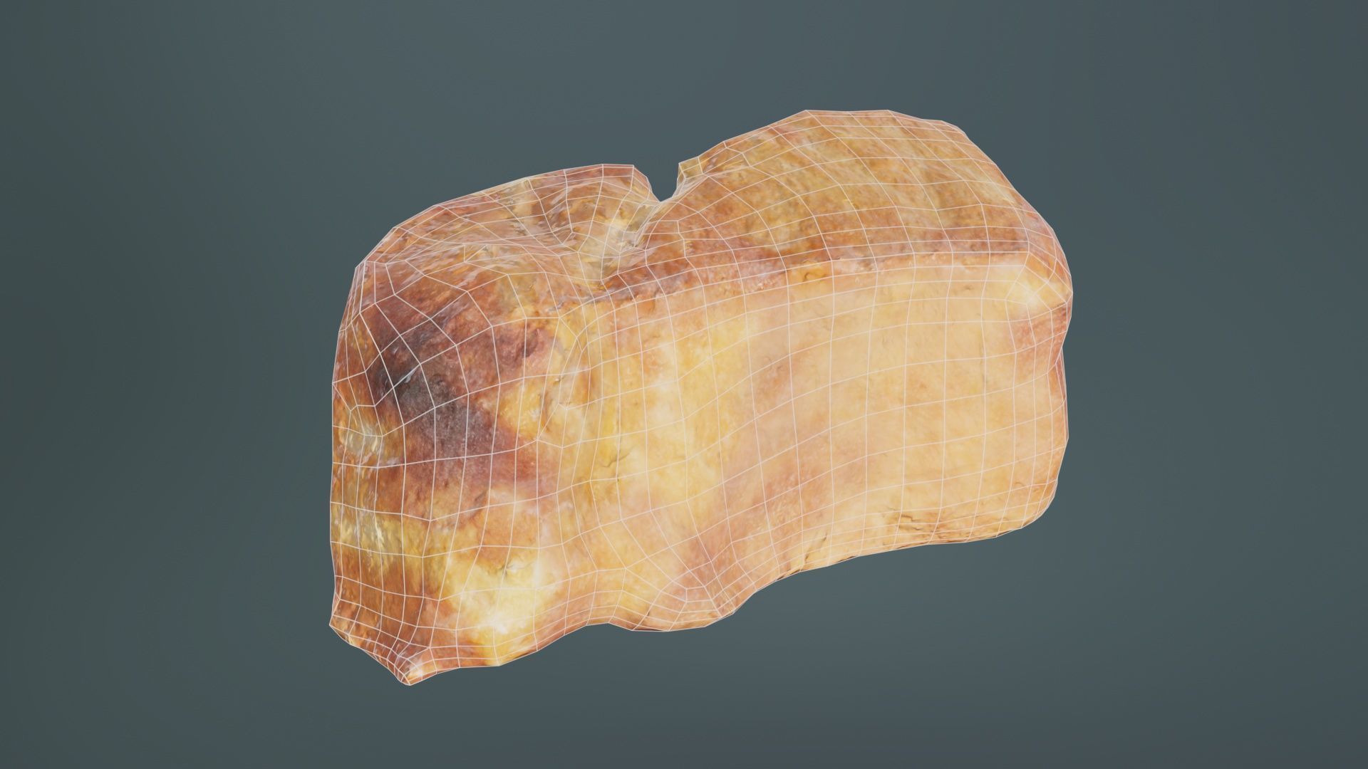 Red Veiny Meat Fondue 3 Low-poly 3D model_10