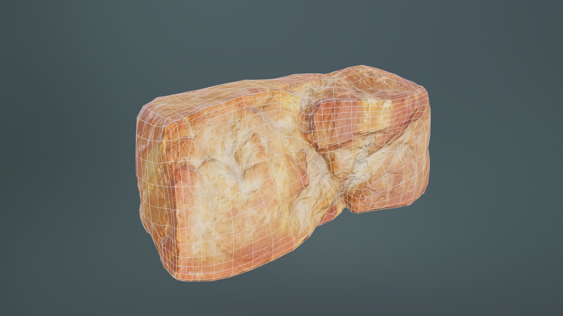 Red Veiny Meat Fondue 3 Low-poly 3D model_9