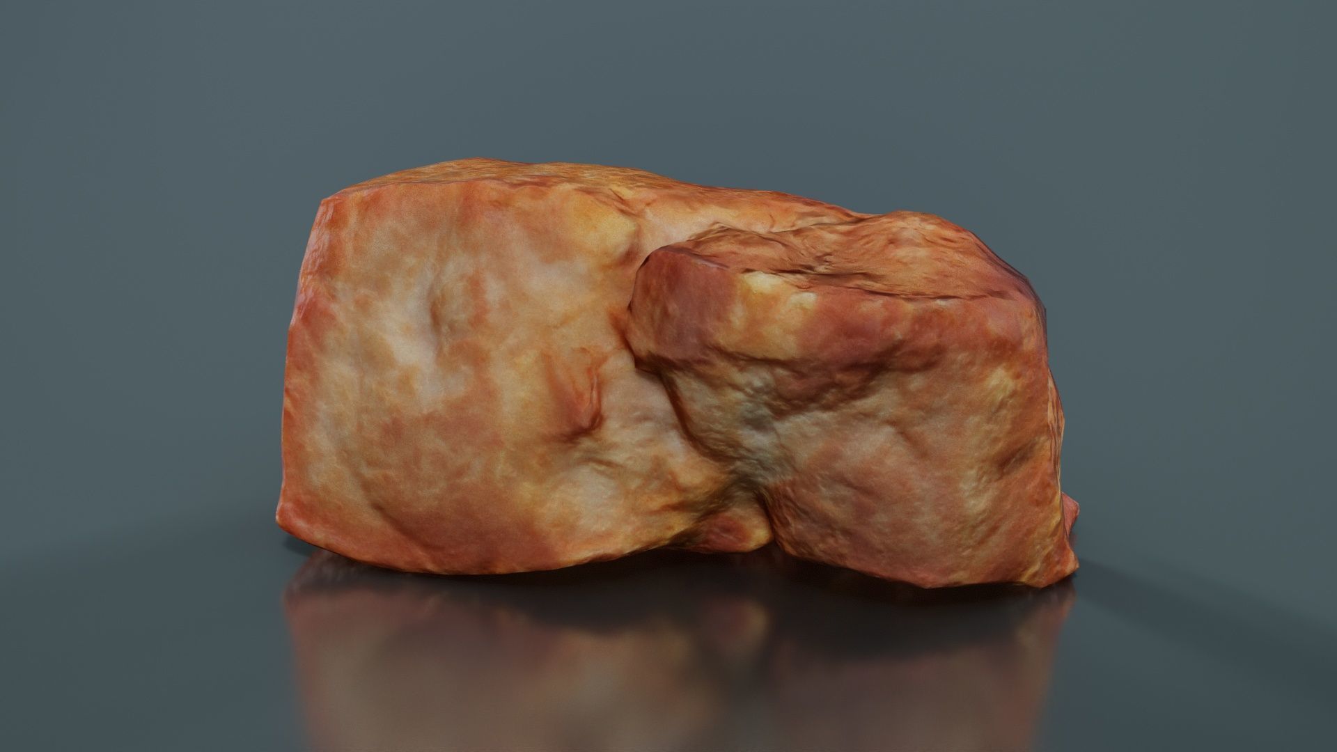 Red Veiny Meat Fondue 3 Low-poly 3D model_3