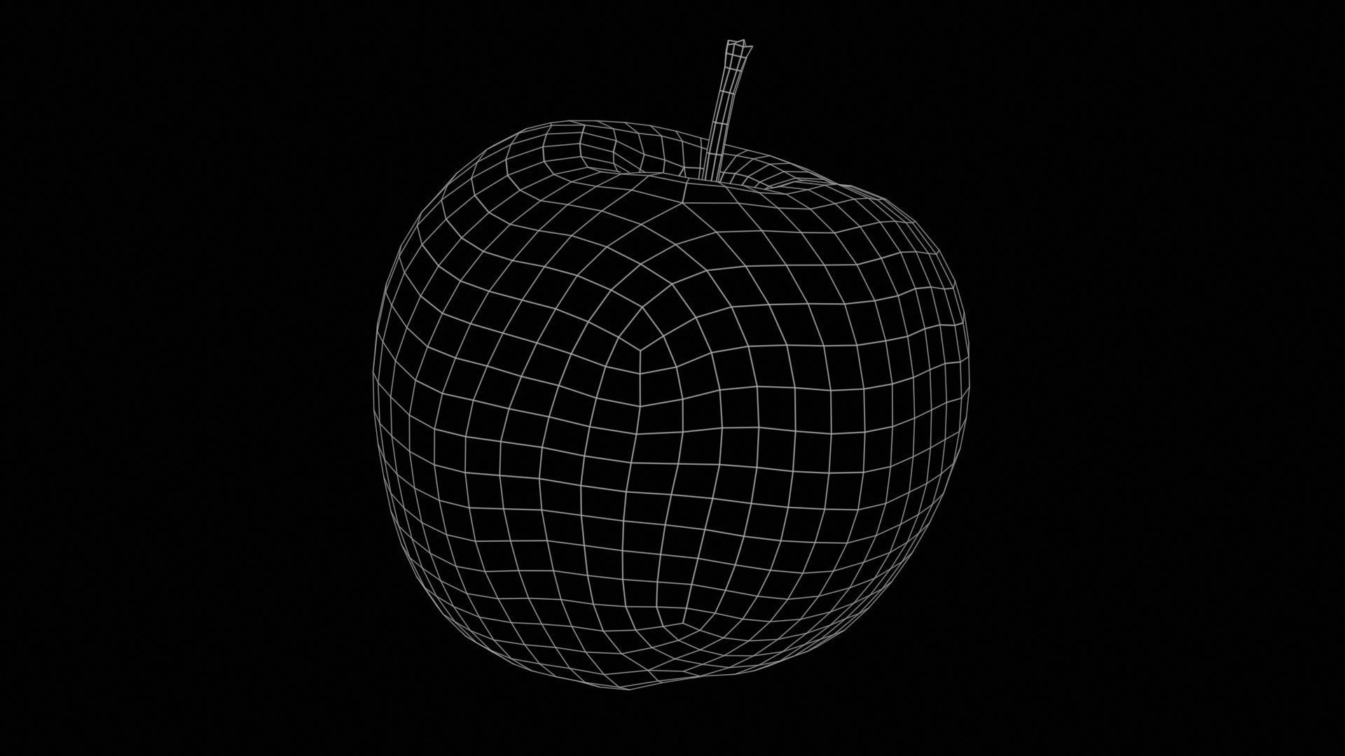 Apple Low-poly 3D model_11