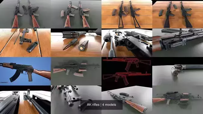 AK rifles 3D Model Collection