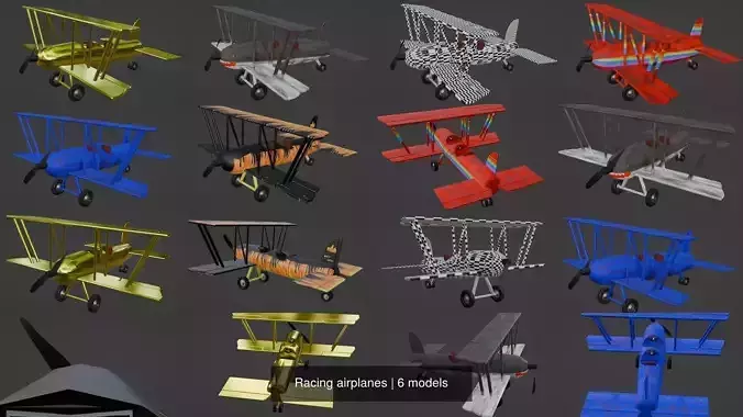 Racing airplanes 3D Model Collection