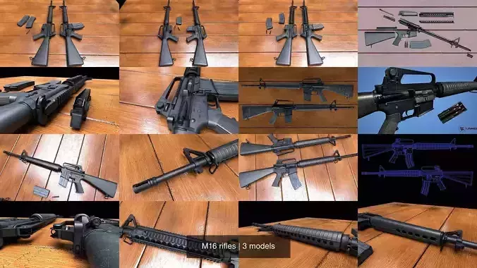 M16 rifles 3D Model Collection