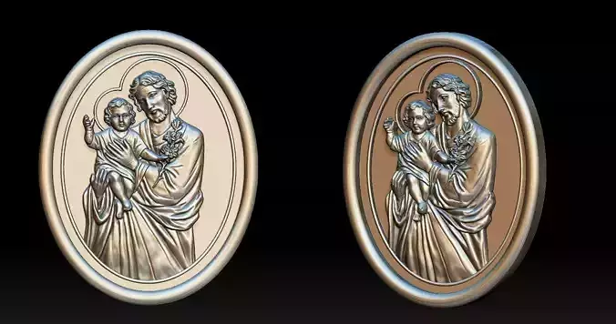 Saint Joseph pendant 3D print model