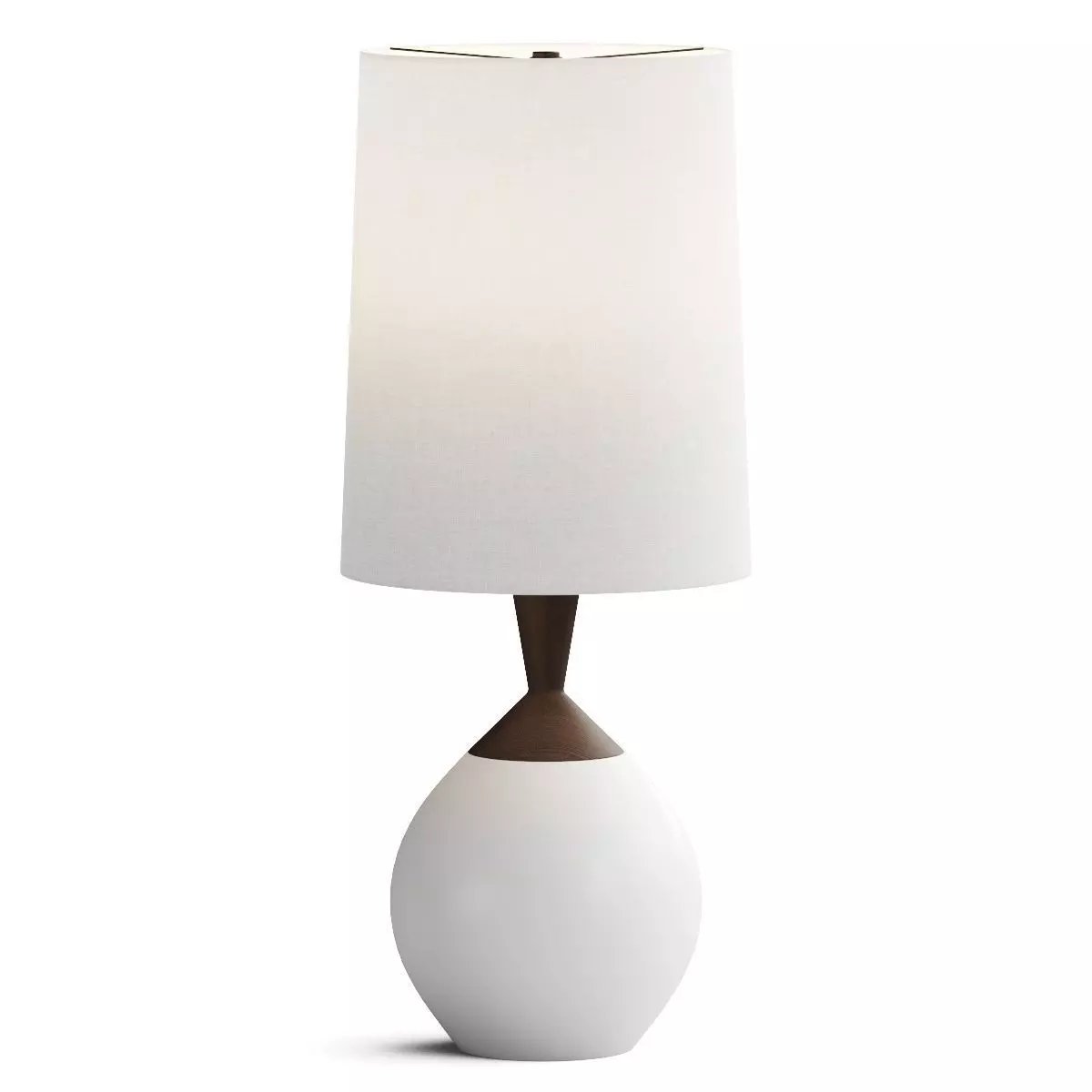 Crate and Barrel Wilson Mid Century White Metal Table Lamp 3D model_0