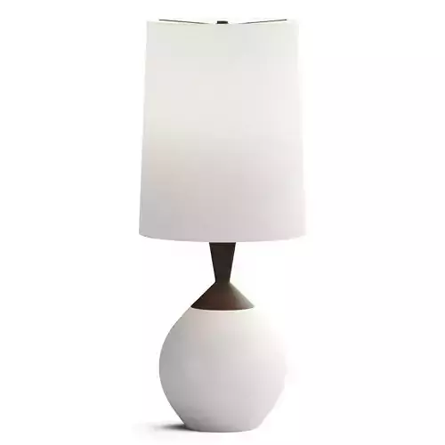 Crate and Barrel Wilson Mid Century White Metal Table Lamp