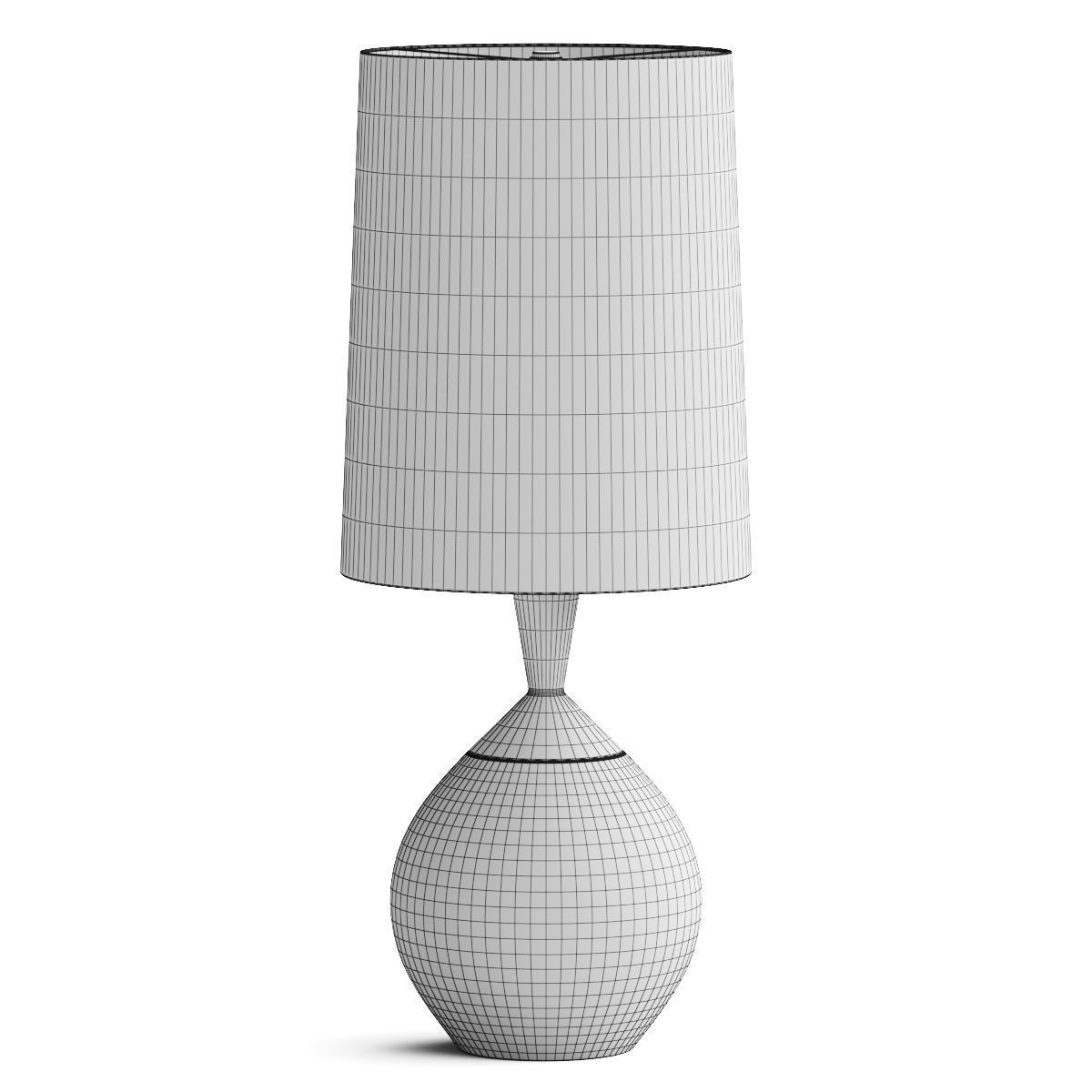 Crate and Barrel Wilson Mid Century White Metal Table Lamp 3D model_1