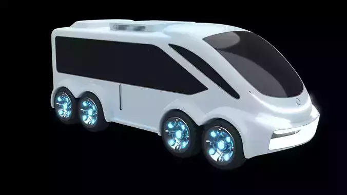 Futuristic snow coach 3D model