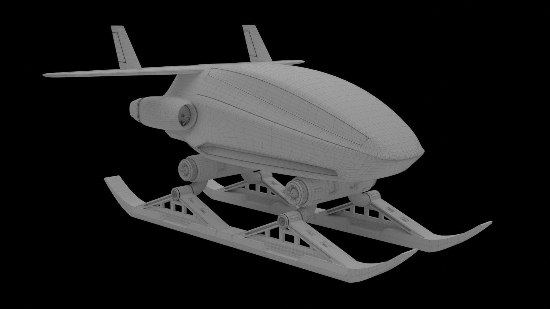 sci-fi snow cat 3D model_7