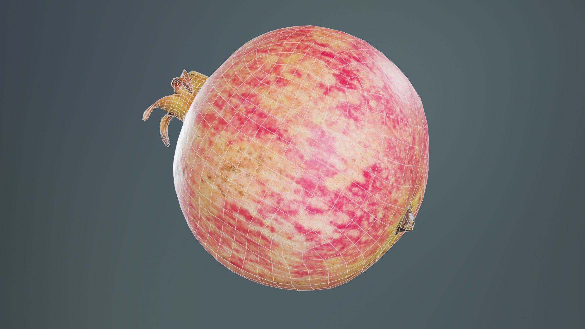 Pomegranate 2 Low-poly 3D model_9