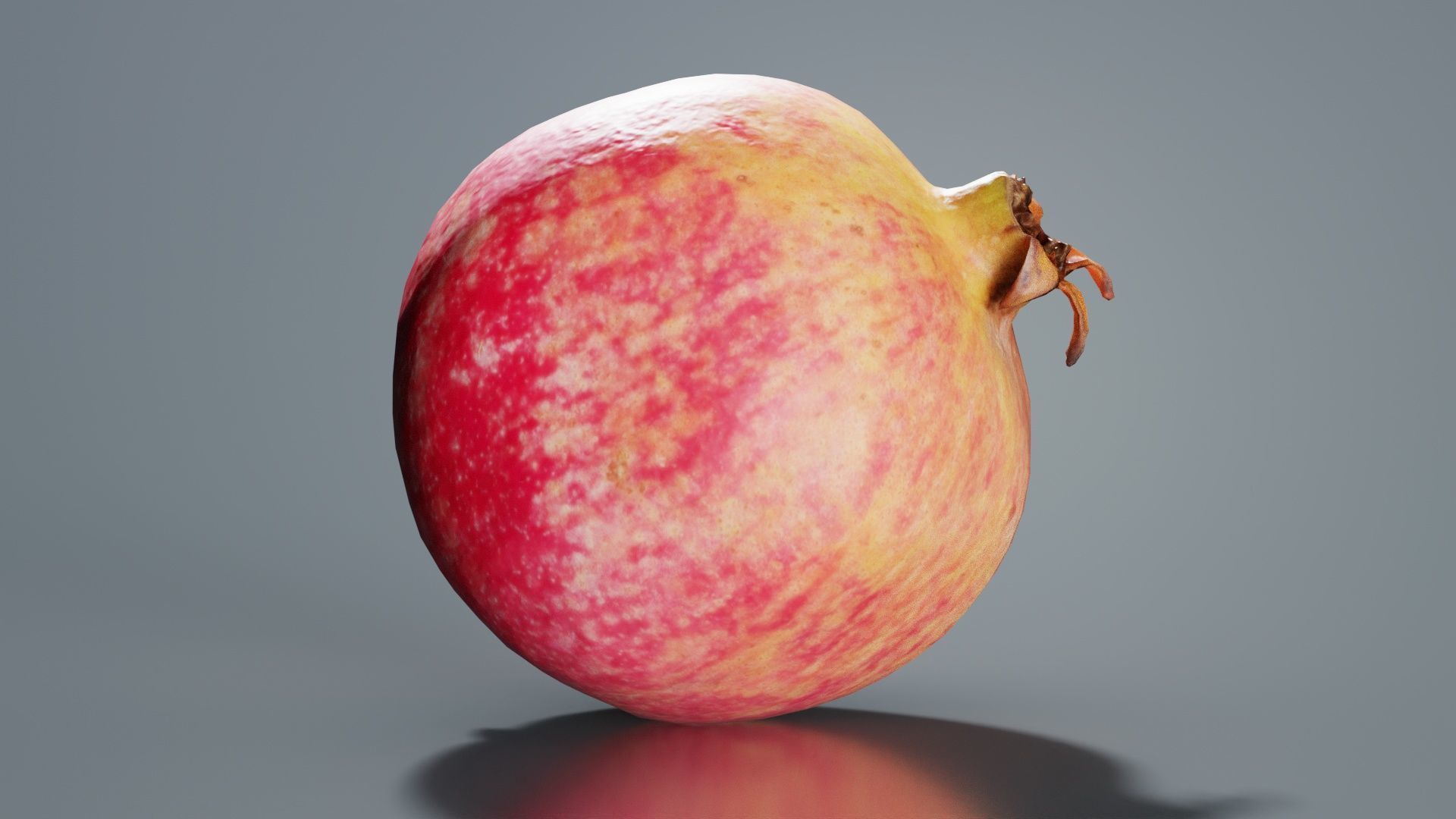 Pomegranate 2 Low-poly 3D model_1