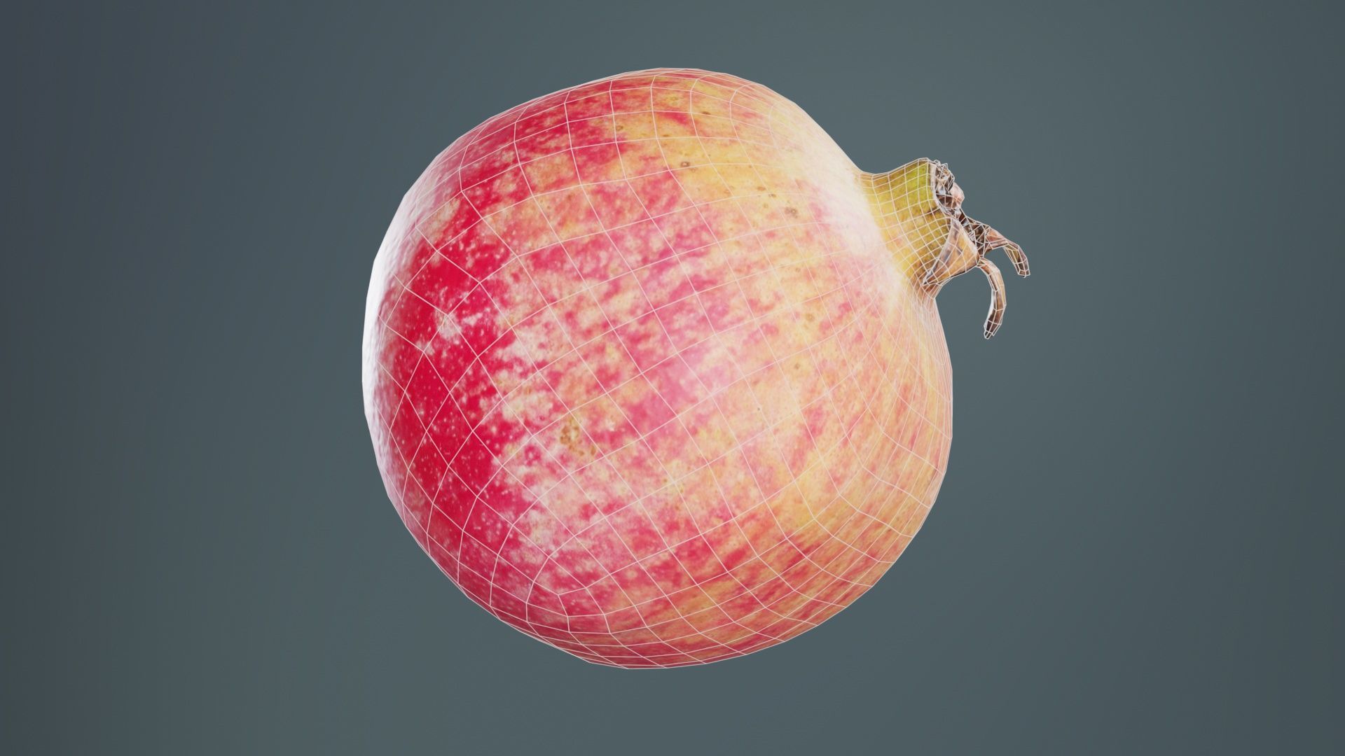 Pomegranate 2 Low-poly 3D model_10