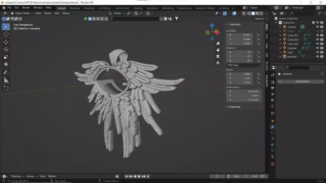 Necklace Pendant 3D print model_0