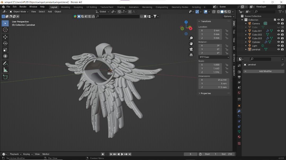Necklace Pendant 3D print model_1