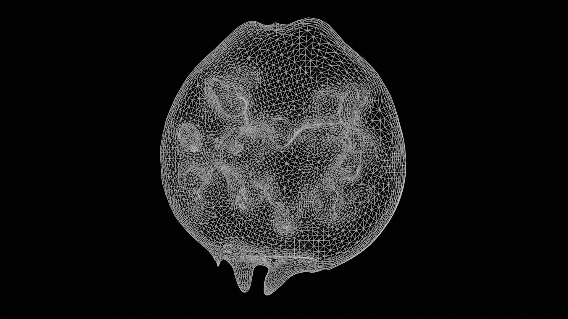 Pomegranate Half 2 Low-poly 3D model_11