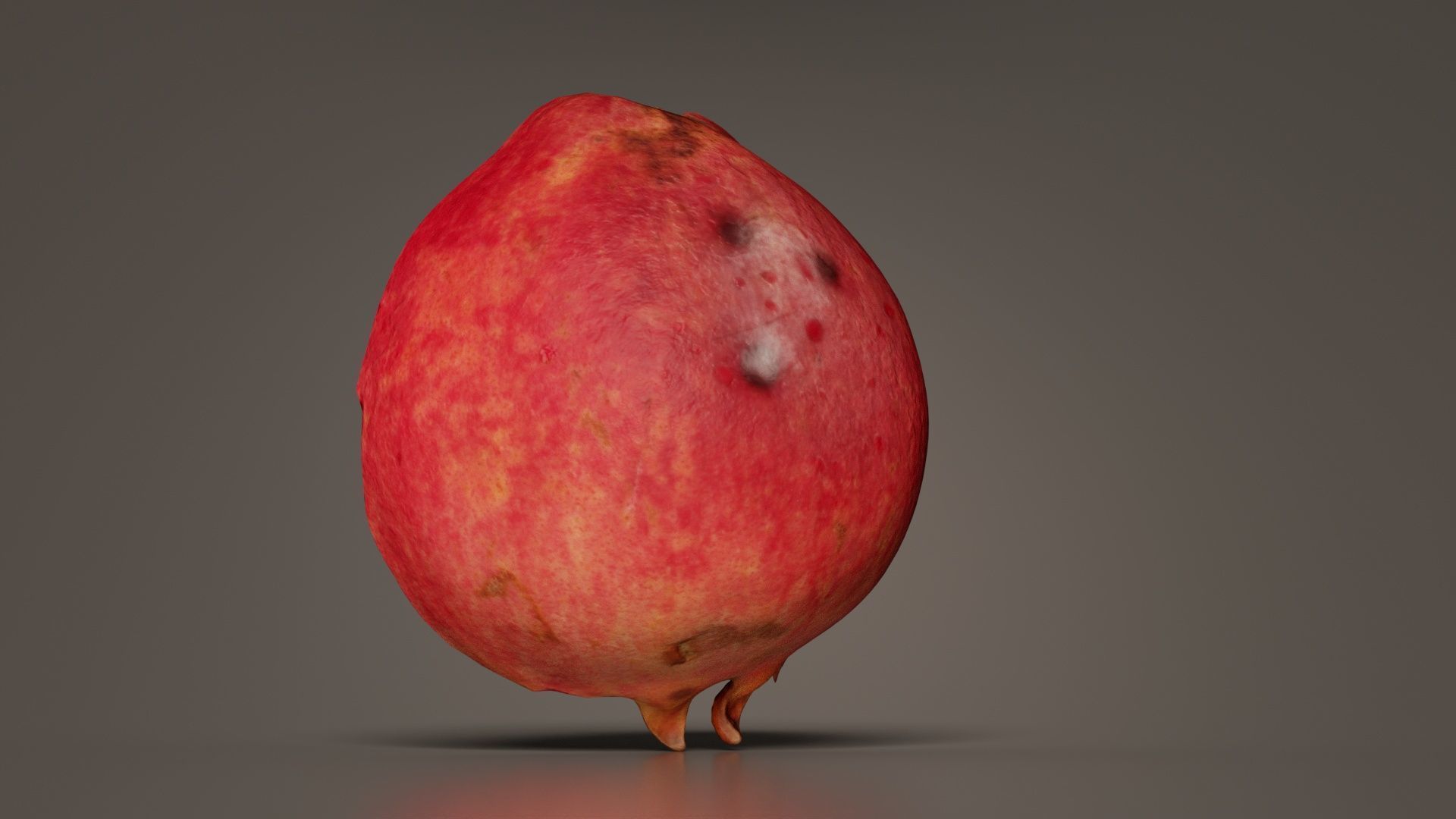 Pomegranate Half 2 Low-poly 3D model_2