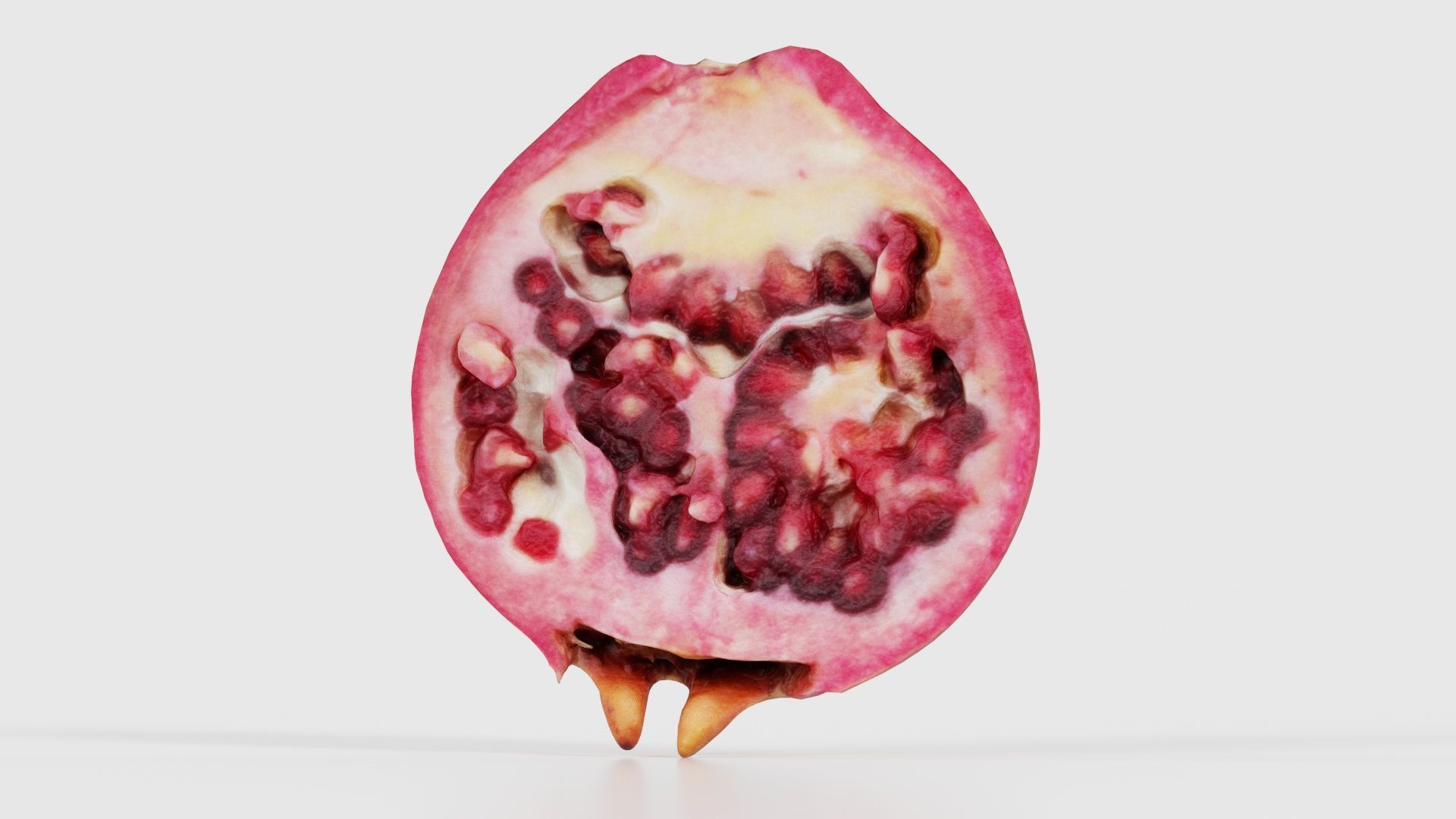 Pomegranate Half 2 Low-poly 3D model_15