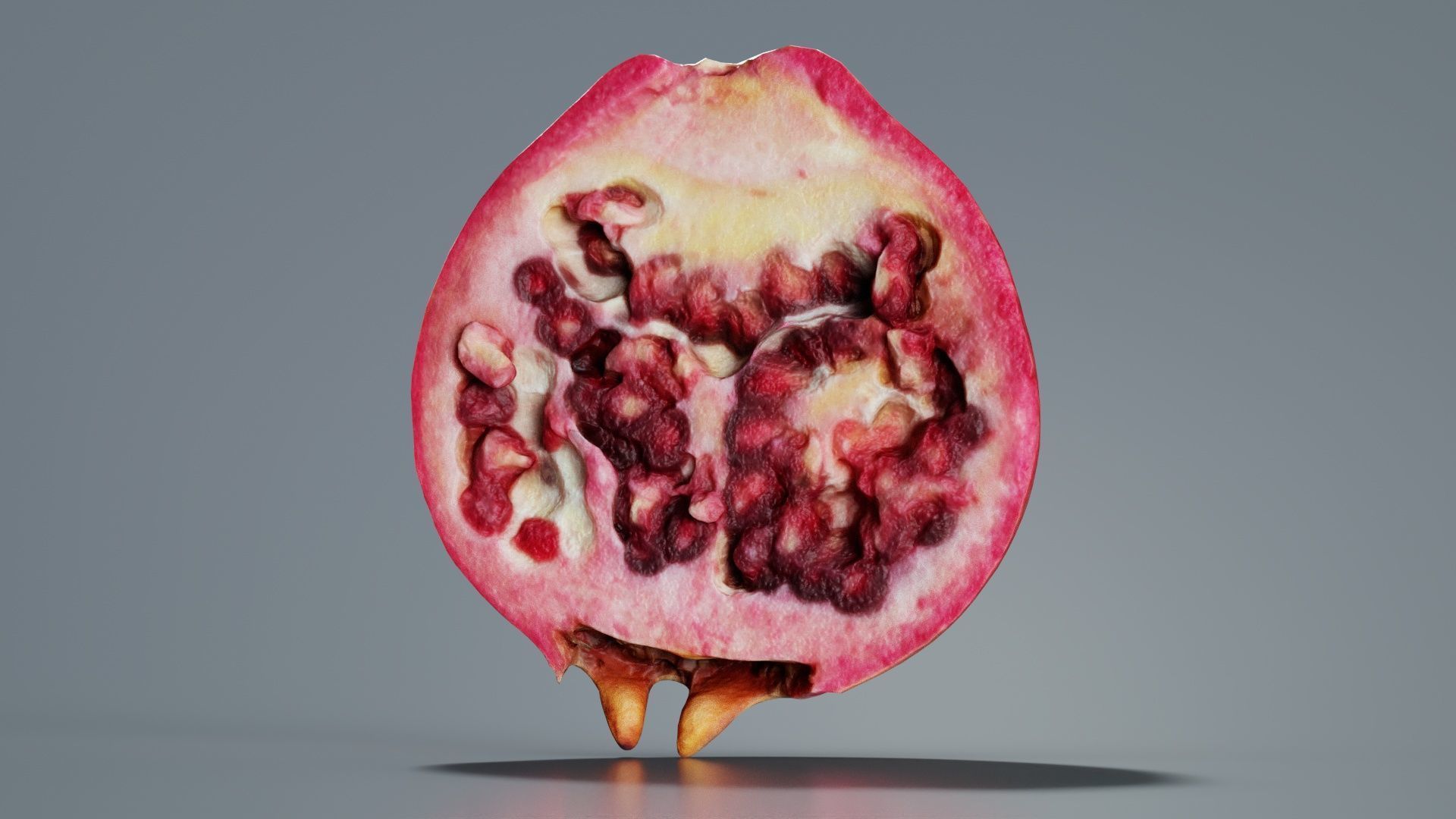 Pomegranate Half 2 Low-poly 3D model_3