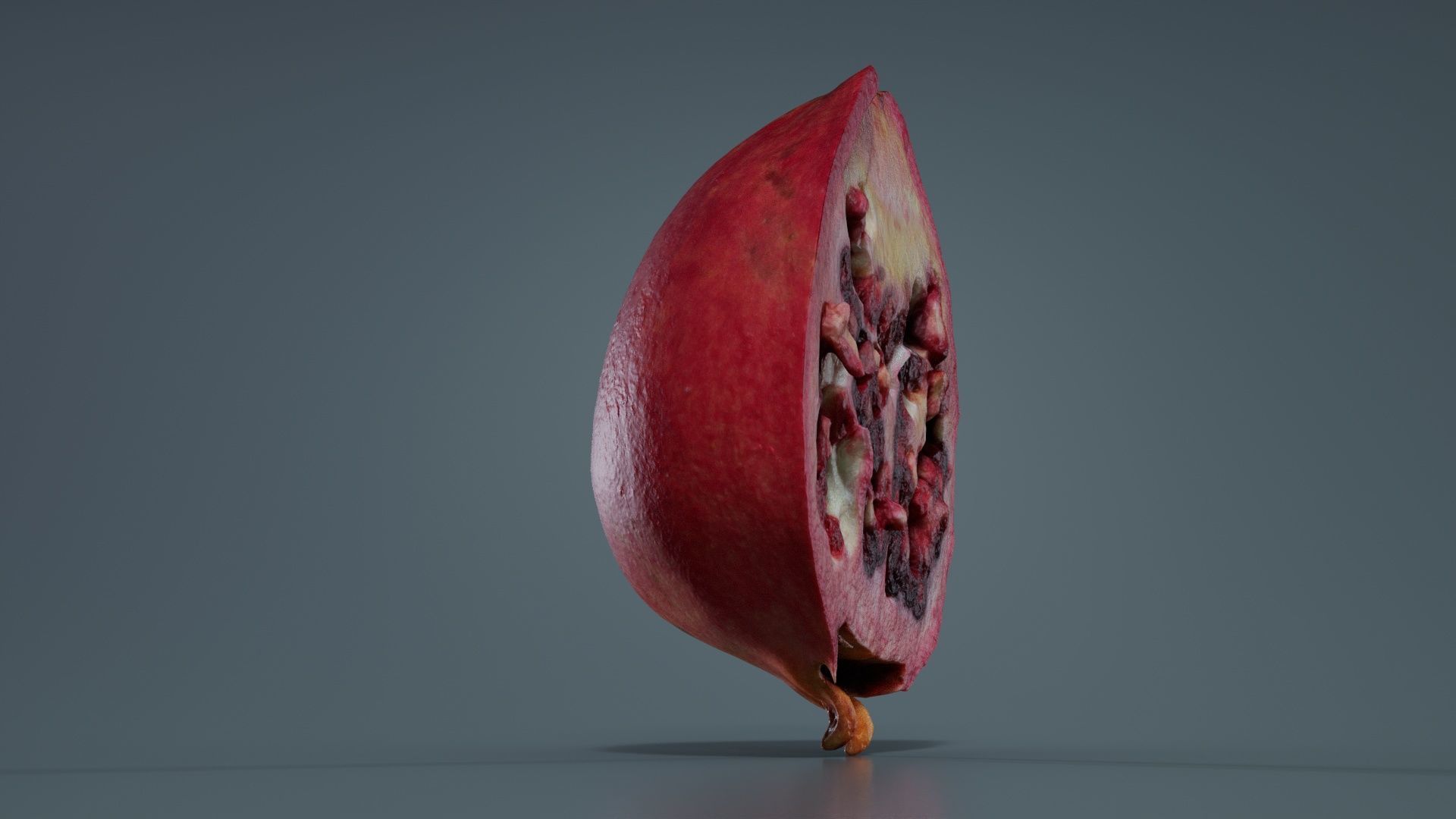 Pomegranate Half 2 Low-poly 3D model_8