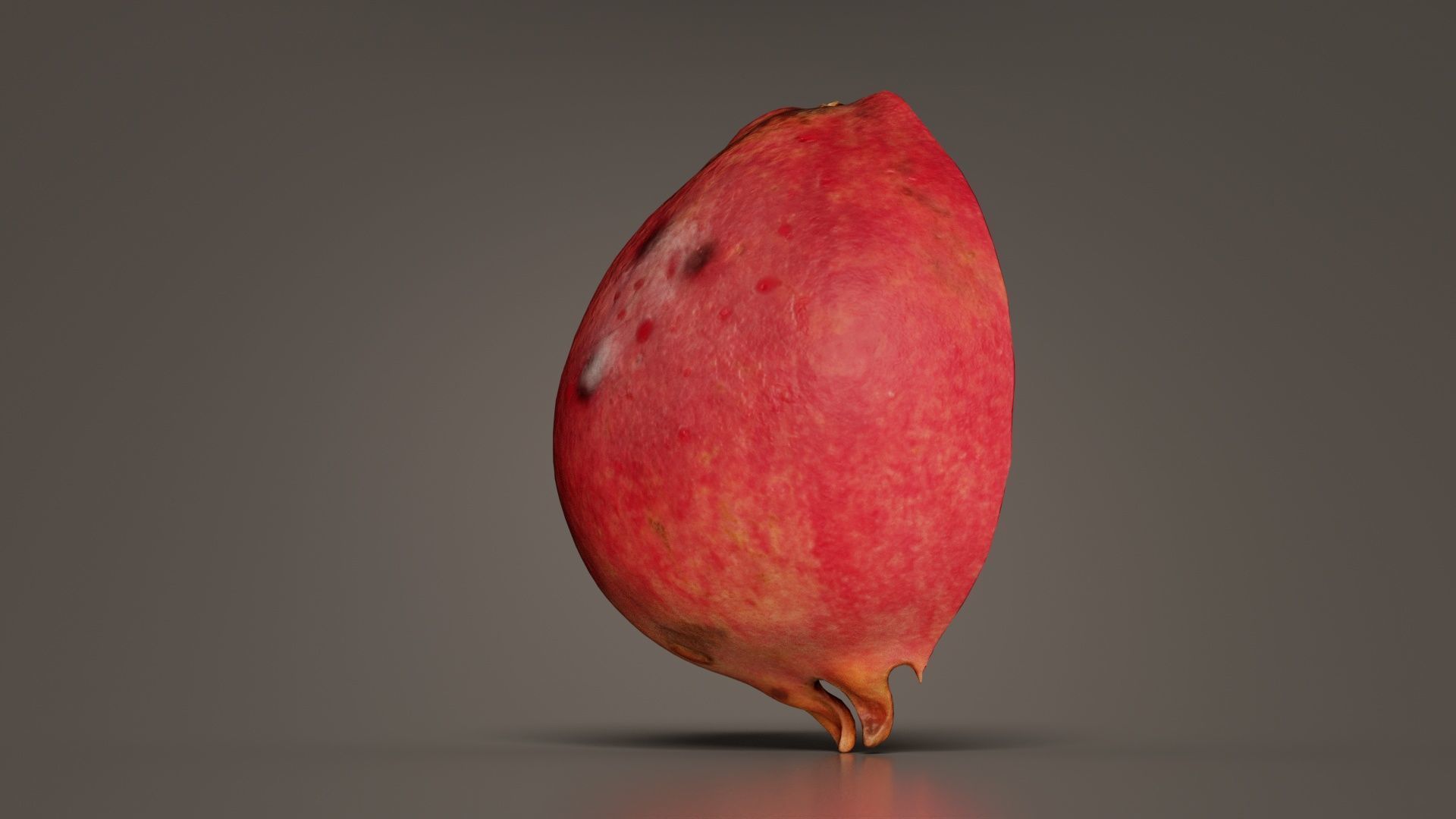 Pomegranate Half 2 Low-poly 3D model_1