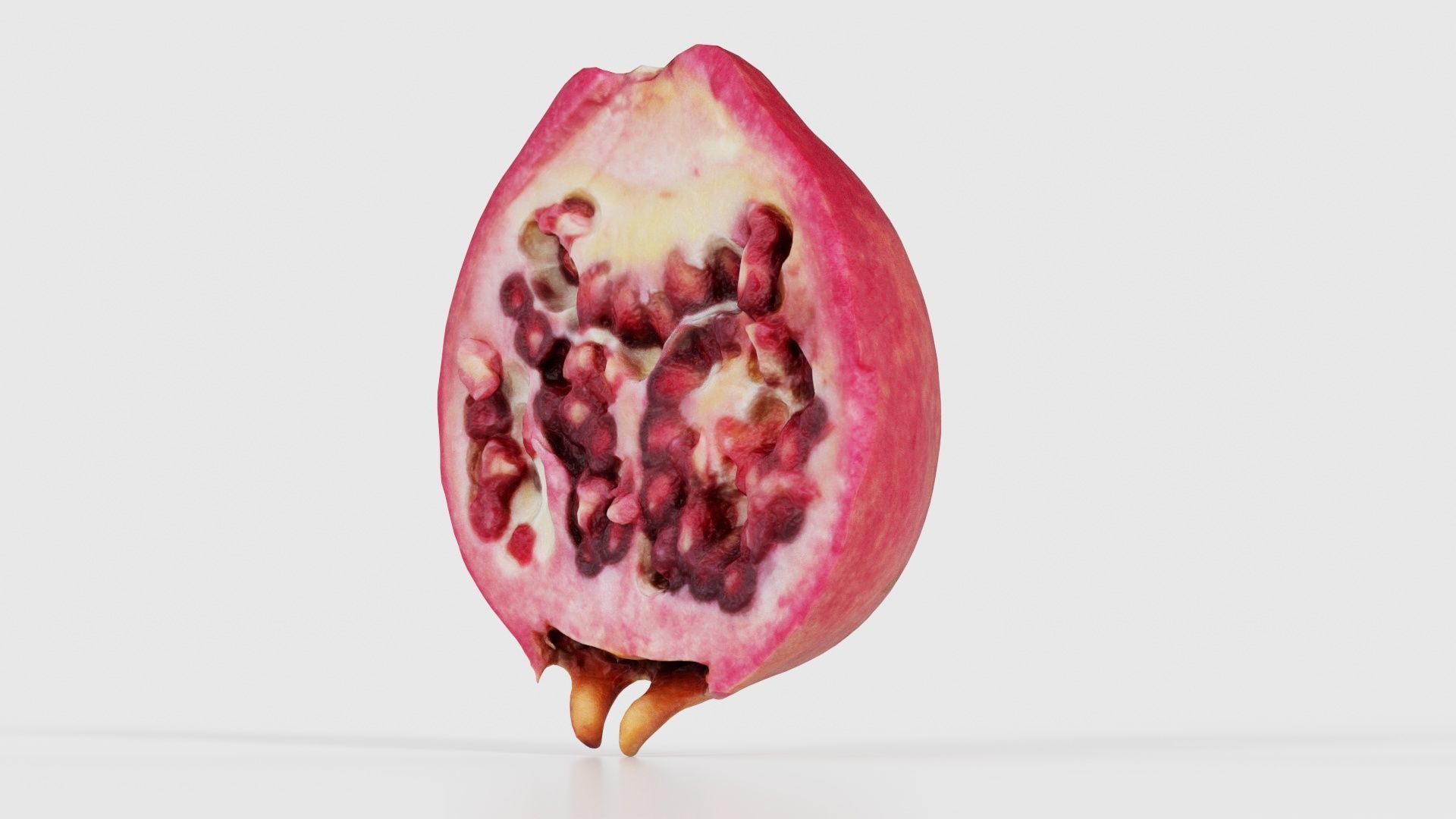 Pomegranate Half 2 Low-poly 3D model_26