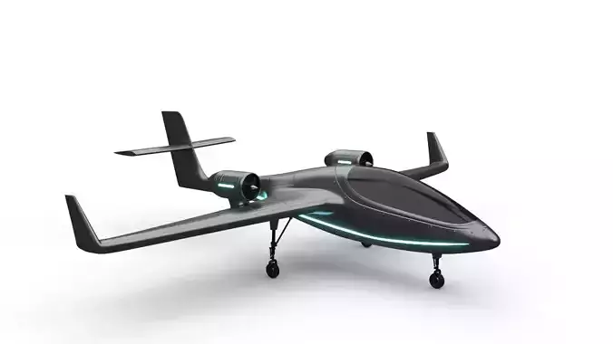 futuristic ultralight aircraft  3D model