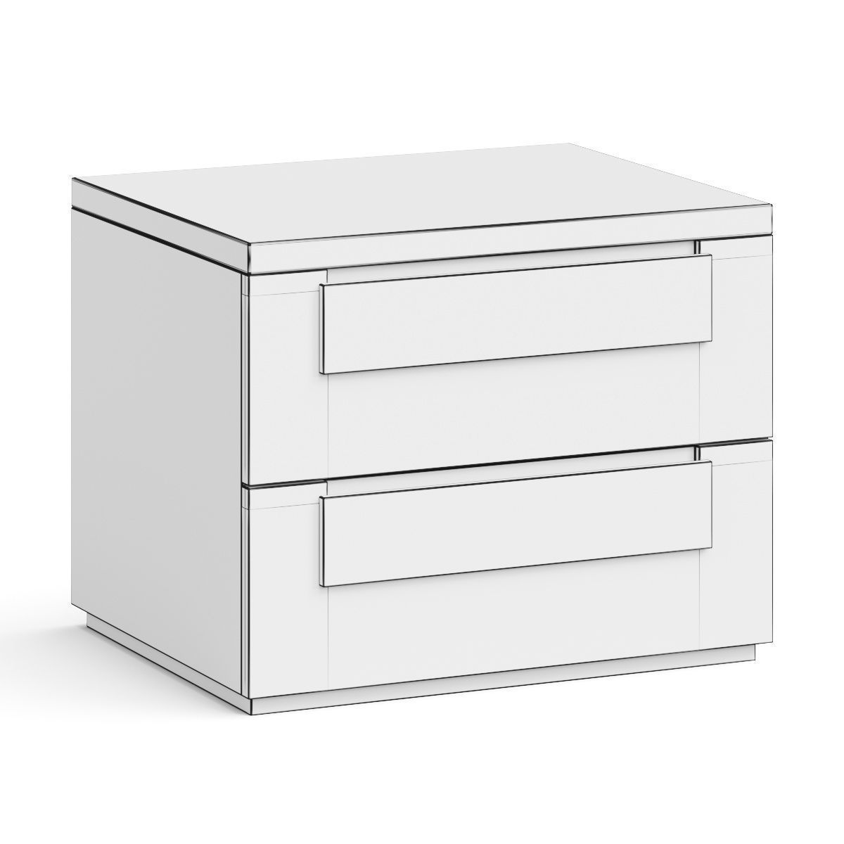 Meridiani Note Nightstand Bedside Table 3D model_2