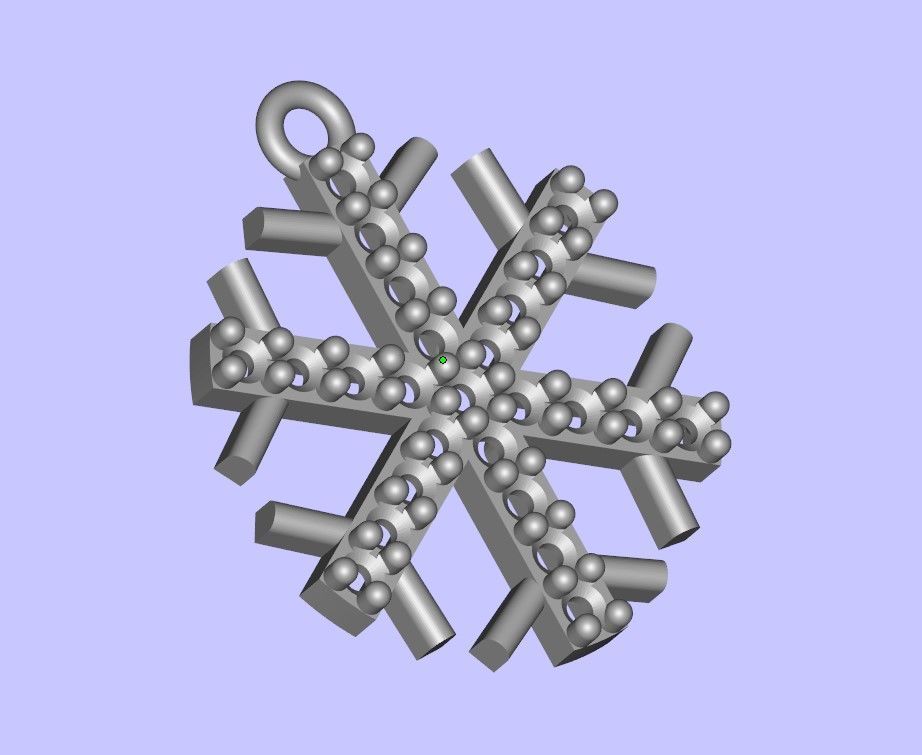 Snowflake pendant Free 3D print model_2