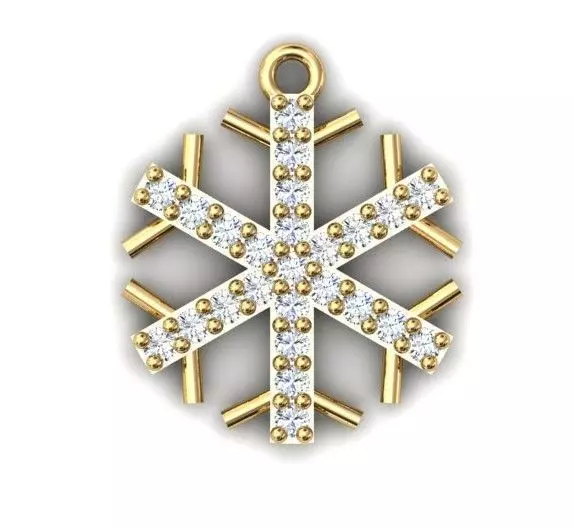 Snowflake pendant Free 3D print model_0